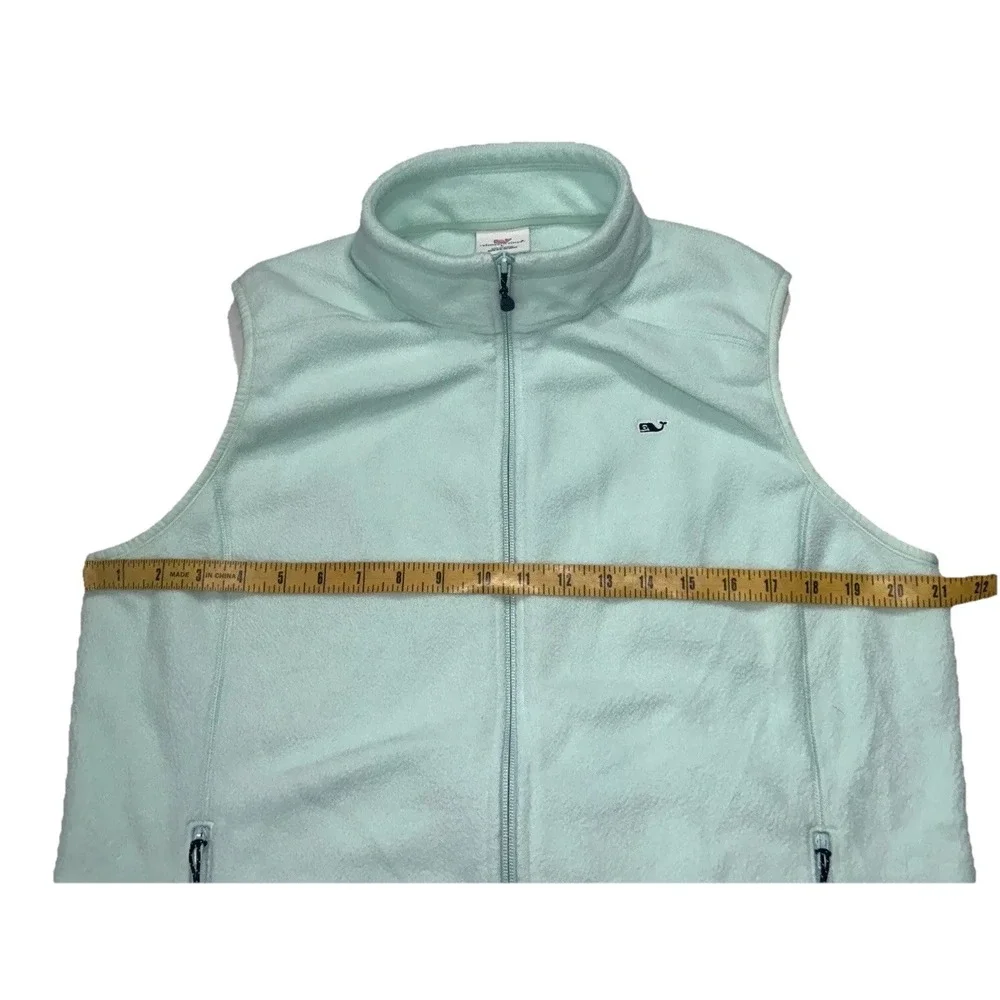 Women's Vineyard Vines WINTERMINT GREEN  Fleece Vest Size Large Zip Up‎ Casual